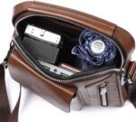 Bolsa Transversal Masculina de Couro Resistente: estilo casual, compacta e ideal para levar seus itens com praticidade. - Imagem 2