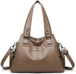 Bolsa de Ombro Grande Feminina ALWY em Couro PU, elegante, versátil e ideal para trabalho, faculdade e viagem