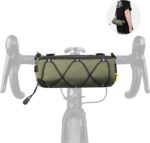Bolsa de guidão Rhinowalk 2,4L com alça de ombro e faixas refletivas para ciclismo e viagens