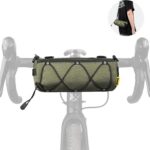 Bolsa de guidão Rhinowalk 2,4L com alça de ombro e faixas refletivas para ciclismo e viagens