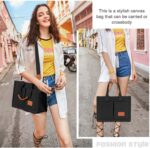 Bolsa de lona feminina com bolsos: leve, prática e versátil para trabalho, ombro ou transversal. - Imagem 2