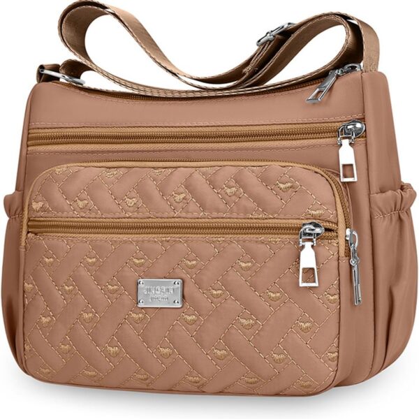 Bolsa de ombro feminina espaçosa com vários bolsos: praticidade e estilo para o dia a dia, ideal para quem busca organização e conforto.