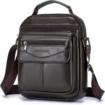 Bolsa de ombro masculina de couro, resistente e versátil para uso diário, trabalho e viagem