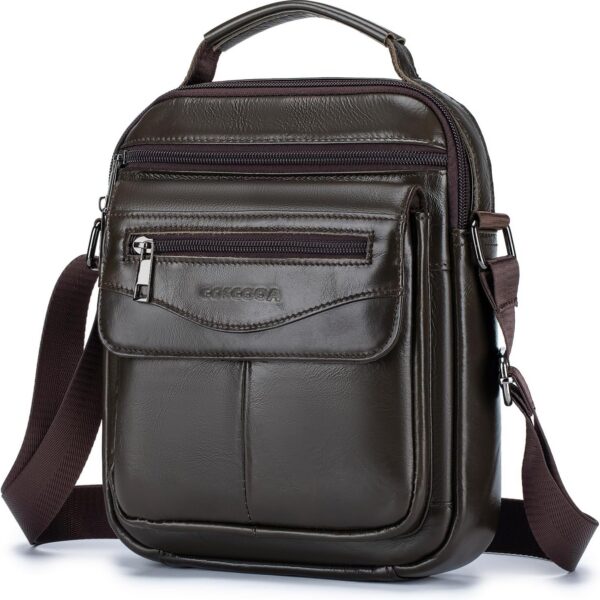Bolsa de ombro masculina de couro, resistente e versátil para uso diário, trabalho e viagem