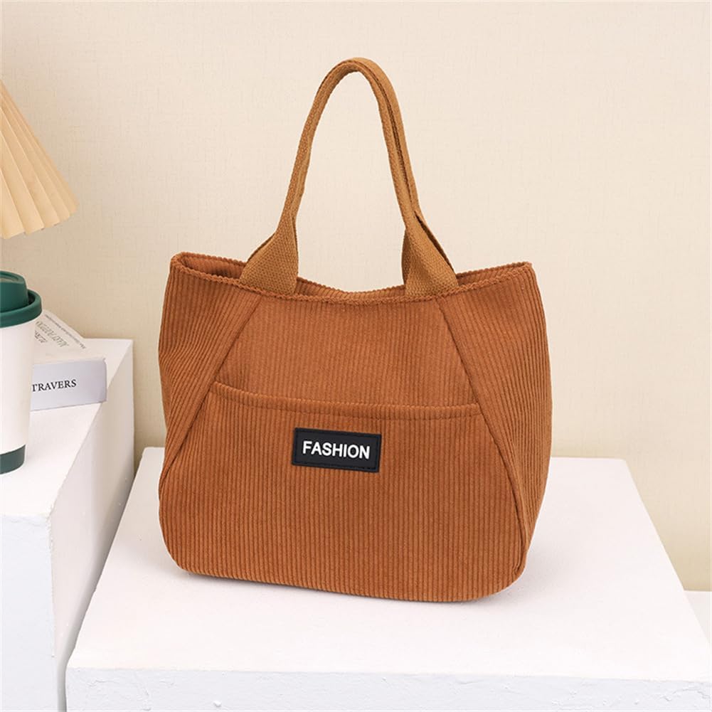 Bolsa de veludo cotelê leve e durável para uso diário, Bolsa de veludo cotelê leve e durável para uso diário, trabalho, praia, viagem e compras, estilo casual unissex