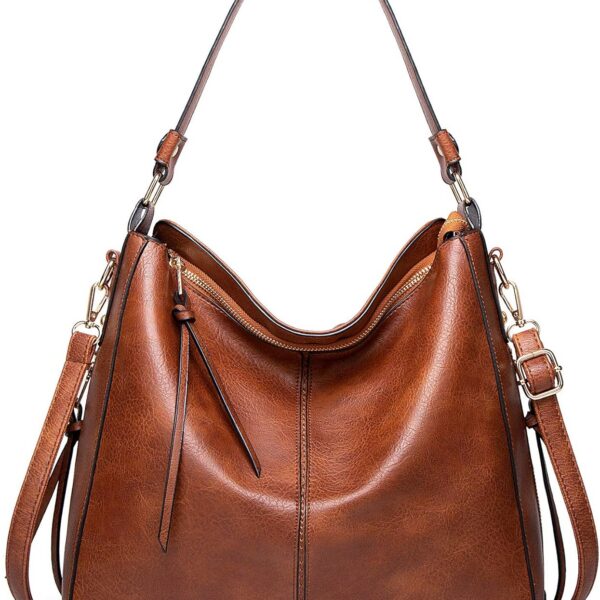 Bolsa feminina Boston de ombro em PU, elegante e casual, com bolso interno e fechamento em zíper, ideal para uso diário.