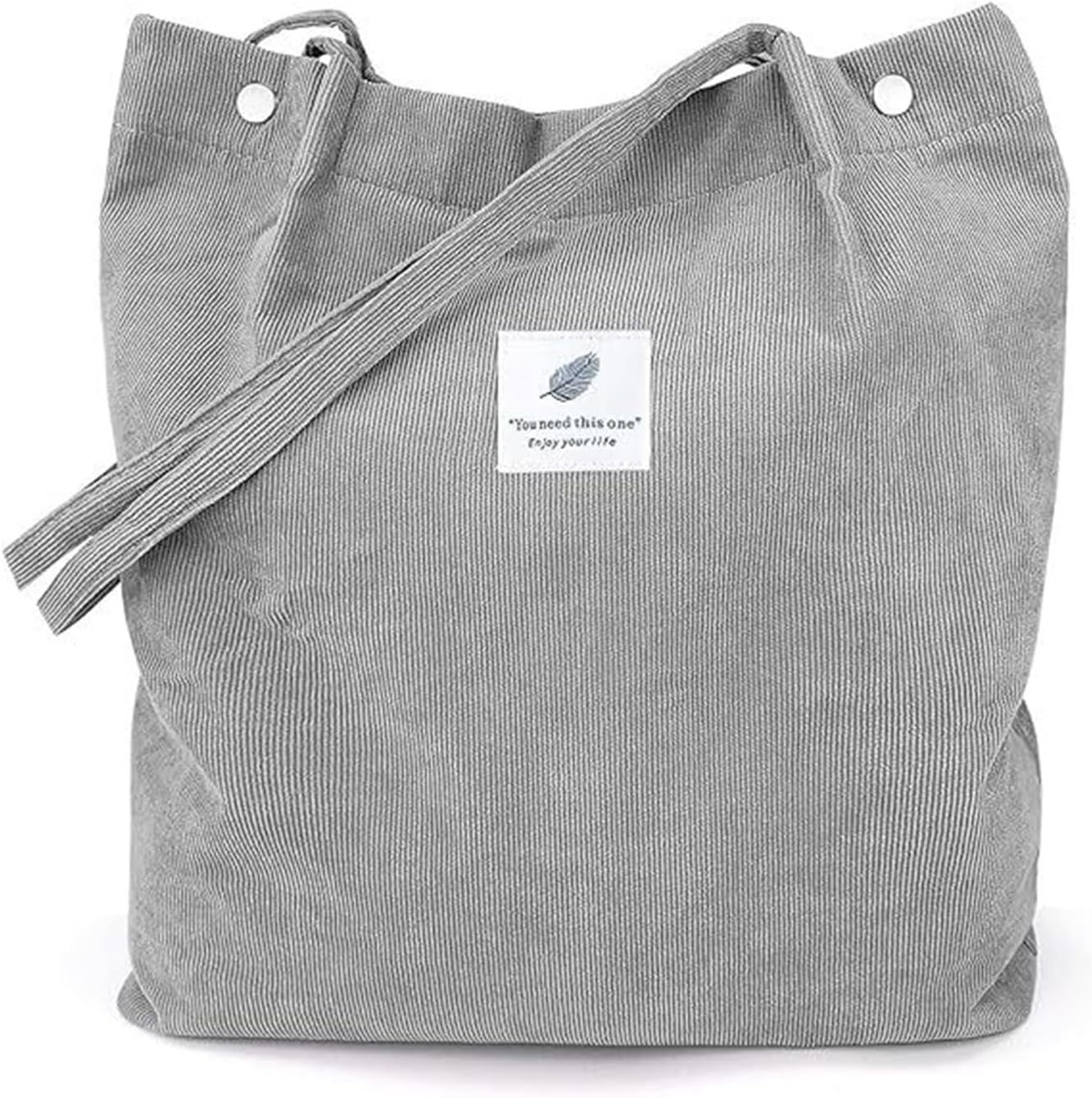 Bolsa feminina de veludo cotelê espaçosa com bolso interno, ideal Bolsa feminina de veludo cotelê espaçosa com bolso interno, ideal para viagens, trabalho e compras