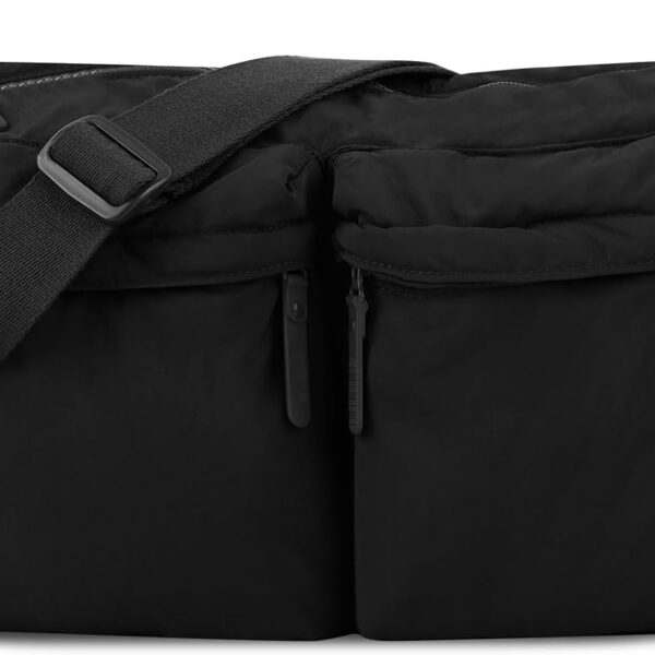 Bolsa mensageiro de nylon leve e espaçosa, ideal para escola e notebook, com conforto e praticidade diária