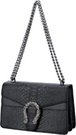 Bolsa tiracolo DEEPMEOW em couro PU com corrente: compacta, elegante e ideal para noite e eventos