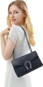 Bolsa tiracolo DEEPMEOW em couro PU com corrente: compacta, elegante e ideal para noite e eventos - Imagem 2
