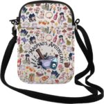 Bolsa tiracolo TSOTMO para fãs de anime: prática, leve e ideal para guardar cosméticos e acessórios no dia a dia.