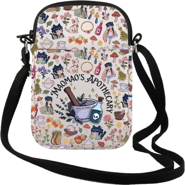 Bolsa tiracolo TSOTMO para fãs de anime: prática, leve e ideal para guardar cosméticos e acessórios no dia a dia.