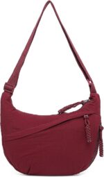 Bolsa tiracolo crescente feminina em nylon, espaçosa e leve para o dia a dia