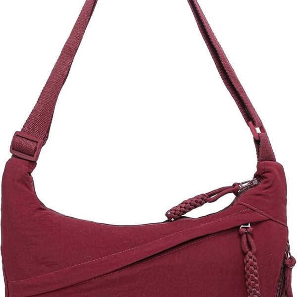 Bolsa tiracolo crescente feminina em nylon, espaçosa e leve para o dia a dia