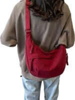 Bolsa tiracolo crescente feminina em nylon, espaçosa e leve para o dia a dia - Imagem 2