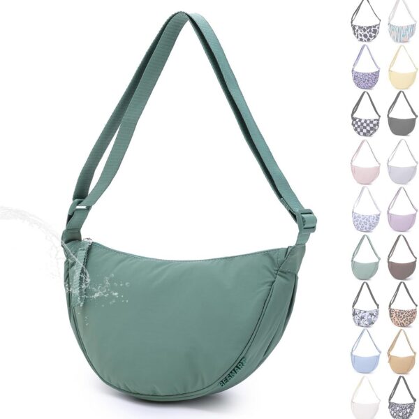 Bolsa transversal BESMART impermeável e leve, estilo casual unissex, ideal para viagens e uso diário, verde.