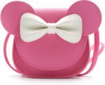Bolsa transversal Little Mouse com laço, leve e adorável, ideal para meninas guardarem chaves, moedas e doces.