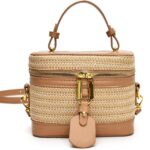 Bolsa transversal de palha feminina: estilo verão elegante, leve e prática para férias e passeios