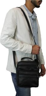 Bolsa transversal em couro legítimo, média, unissex e anti furto: estilo, segurança e praticidade para o dia a dia. - Imagem 2