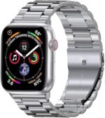 Bracelete Elos Prata para Apple Watch: aço inoxidável, ajuste perfeito e visual sofisticado para seu iWatch.