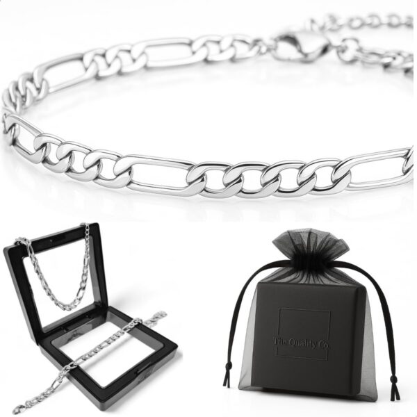 Bracelete masculino em aço inox ajustável 17,5 a 22 cm, brilhante, antialérgico e premium para presente elegante.