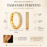 Brinco de Argola Mini Zircônia Dourado: brilho delicado e elegante para купить? - Imagem 2