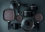 Brinox Jogo de Panelas 8 Peças Ceramic Life Smart Plus Preto: antiaderente cerâmico saudável, prático e fácil de limpar. - Imagem 2