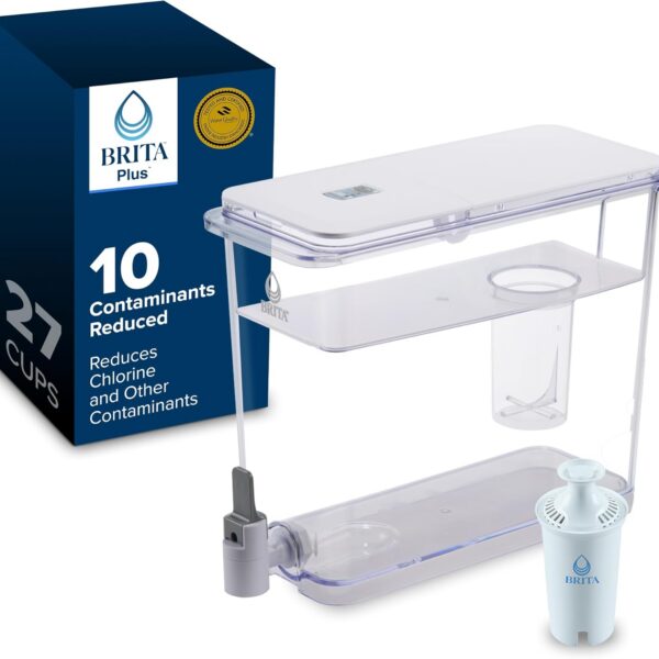 Brita UltraMax 27 xícaras: água mais pura, menos contaminantes e economia com 1 filtro BritaPlus