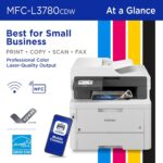 Brother MFC-L3780CDW: multifuncional colorida sem fio com impressão a laser, duplex de passagem única e alta velocidade para pequenas empresas. - Imagem 2
