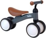Buba Bicicleta de Equilibrio 4 Rodas Marrom Pequeno: estimula o equilíbrio com guidão macio e estrutura metálica.