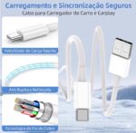 Cabo USB-C 2m com turbo carregamento rápido e transferência de dados para iPhone e Android - Imagem 2