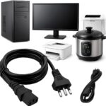 Cabo de Energia Tripolar 1,5 m 3 Pinos Padrão Brasileiro Compatível com PC, Monitor, Impressora, TV e Panela Elétrica Arroz Pressao Projetor Fonte Notebook - Imagem 2