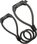 Cadeado de bicicleta antifurto 4 dígitos, cabo de alta segurança para bicicletas e scooters elétricos