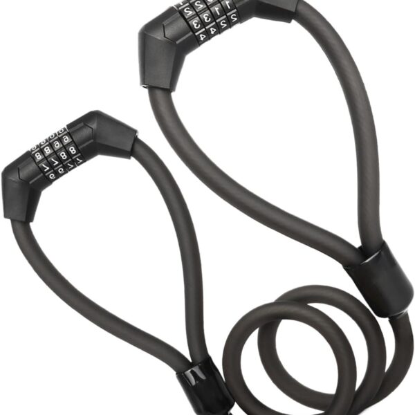 Cadeado de bicicleta antifurto 4 dígitos, cabo de alta segurança para bicicletas e scooters elétricos