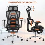 Cadeira Ergonômica FivDaily L780: reclinável 145°, apoio lombar, cabeceira 8D e apoio para pés para home office. - Imagem 2