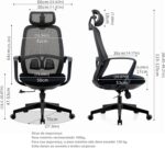 Cadeira Ergonômica com Apoio de Cabeça e Lombar, Encosto Alto em Malha, 10cm de Conforto, Giratória e Ajustável, Vermelha - Imagem 2