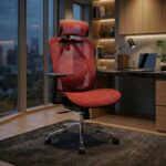 Cadeira Escritório Ergonômica Stoel Optimesh com apoio lombar ajustável, mesh respirável e apoio de cabeça NR17 para máximo conforto.