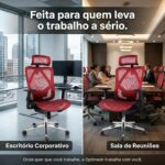Cadeira Escritório Ergonômica Stoel Optimesh com apoio lombar ajustável, mesh respirável e apoio de cabeça NR17 para máximo conforto. - Imagem 2
