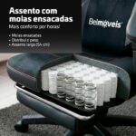 Cadeira Gamer Belmóveis BMG2 em couro sintético com molas ensacadas, massagem USB e apoio para os pés. - Imagem 2