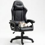 Cadeira Gamer DAZZ X-Rocker Preta: conforto ergonômico com almofadas lombar e cervical, ajuste de altura e encosto reclinável.