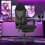 Cadeira Gamer Fox Racer com design ergonômico, tecido respirável e apoio para os pés para máximo conforto.