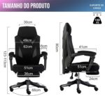 Cadeira Gamer Fox Racer com design ergonômico, tecido respirável e apoio para os pés para máximo conforto. - Imagem 2