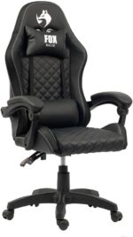 Cadeira Gamer Fox Vulpes com ajuste reclinável e almofadas: conforto e estilo para jogar com suporte até 110kg.