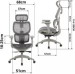 Cadeira Gamer Giratória Cinza Ergonômica Confortável com Encosto Alto e Ajuste de Altura para Escritório e Jogos - Imagem 2