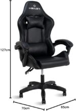 Cadeira Gamer Lancer Preta Healer: conforto ergonômico, reclínio até 145° e suporte premium para jogos e trabalho. - Imagem 2