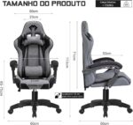 Cadeira Gamer Python Fly em tecido, respirável e ecológica, ângulo ajustável (Cinza Escuro) - Imagem 2