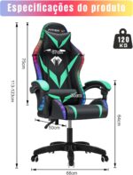 Cadeira Gamer RGB Python Fly Verde: conforto ergonômico, encosto reclinável e iluminação decorativa para seu setup gamer e escritório - Imagem 2