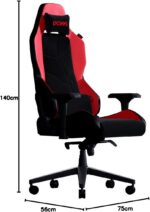 Cadeira Gamer Sentinel Red Magma Vermelha com inclinação até 135° e suporte para 150kg para máximo conforto. - Imagem 2