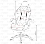 Cadeira Gamer Snake Lancaster Azul: conforto ergonômico, encosto reclinável e apoio lombar para jogar ou trabalhar melhor. - Imagem 2