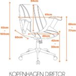 Cadeira Kopenhagen Diretor Branco Fratini com conforto, elegância e resistência para seu escritório. - Imagem 2